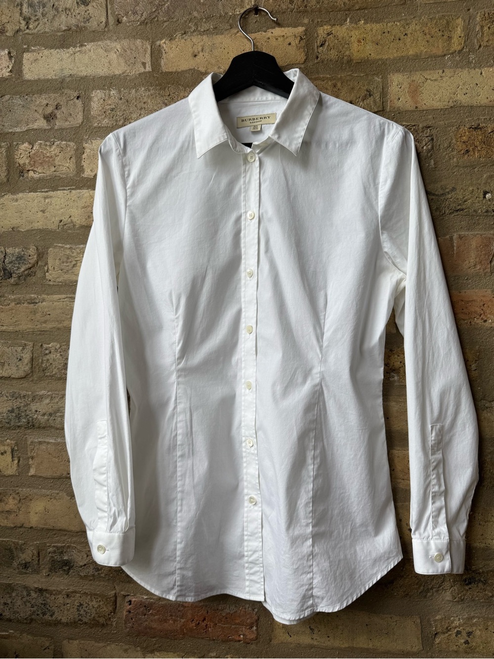 Burberry White Cotton Button-Down Shirt - women
